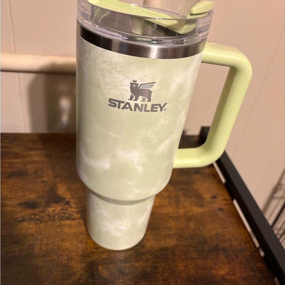 Stanley Green and White Travel Mug
